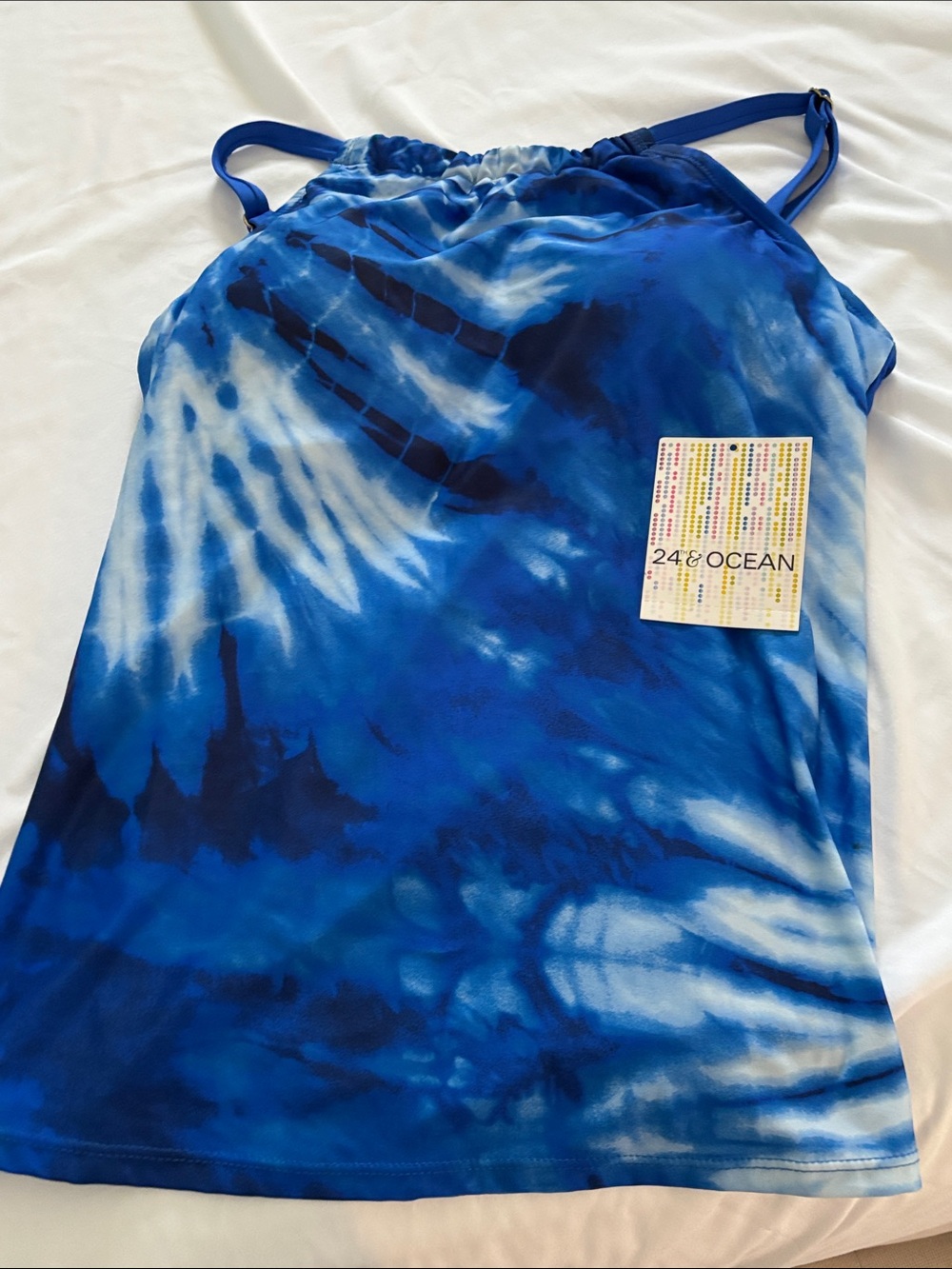 24th & Ocean Blue Tie-Dye Women's Swim tankini. Brand new never worn.